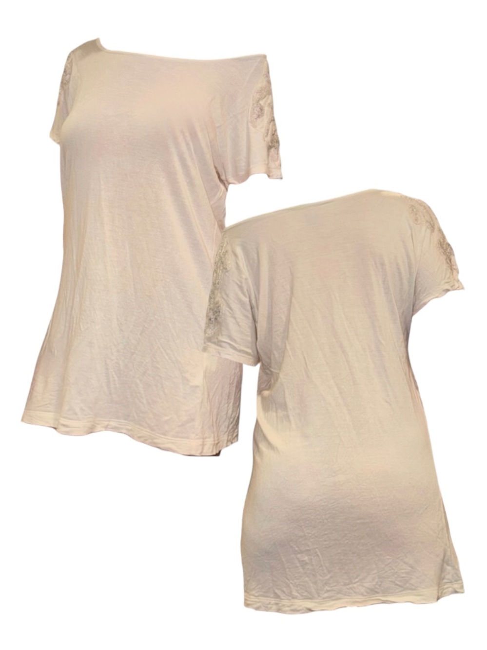 Beaded Shoulder T Shirt Dress